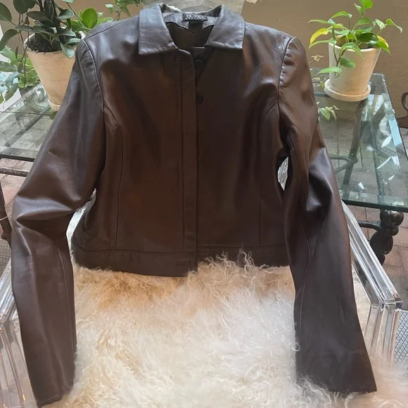 BCBGMaxAzria | Jackets & Coats | Bcbg Brown Leather Jacket